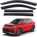 Lightronic Extra Durable Outside Mount Auto Vent Window Visor, Fits 2018-2024 Volkswagen Tiguan, UV Protection Rain Guard, Original Wind Deflector, No-Drill Easy Install, Dark Smoke, 4-Pcs