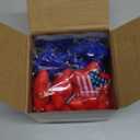 Meooeck USA Flag Stress Ball Gifts - American Patriotic Star Favors with Old Glory Cards, Bulk Souvenirs for Veterans Soldiers Patriots Parade Throws Party Decoration Supplies(15 Sets)