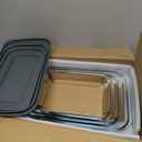 8-Piece Deep Glass Baking Dish Set with Plastic lids,Rectangular Glass Bakeware Set with Lids, Baking Pans for Lasagna, Leftovers, Cooking, Kitchen, Freezer-to-Oven and Dishwasher, Gray