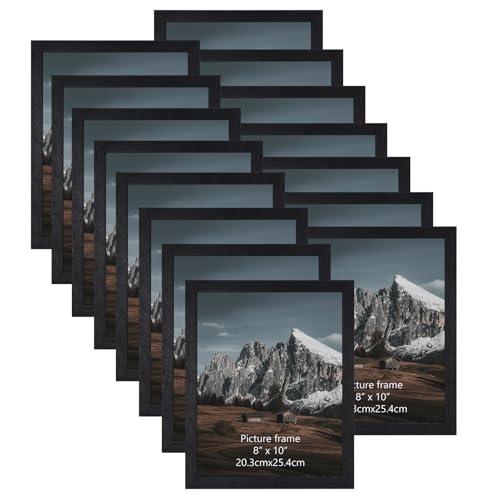 HORLIMER 8x10 Picture Frame Set of 15, Black Picture Frames Display 8 by 10 Photo for Wall or Tabletop