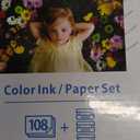 Replacement for Selphy CP1300 CP1500 Photo Paper and Cartridge, KP-108IN108 3115B001(AA) Postcards for Canon Selphy CP820 CP1200 CP910 CP780 Photo Printer, 3 Cartridges+108 Photo Paper (100 Pcs) x 148mm)