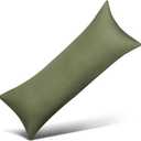 100% Cotton Body Pillow Case Cover with Zipper, Wrinkle-Free, Super Soft Pillowcase, Breathable Long Pillow Protector, 21" x 54", Green