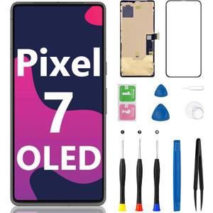 OLED for Google Pixel 7 Screen Replacement LCD Touch Frame Display Digitizer with Repair Tool Kit Assembly for GVU6C GQML3 6.3 inch (Support Fingerprint)