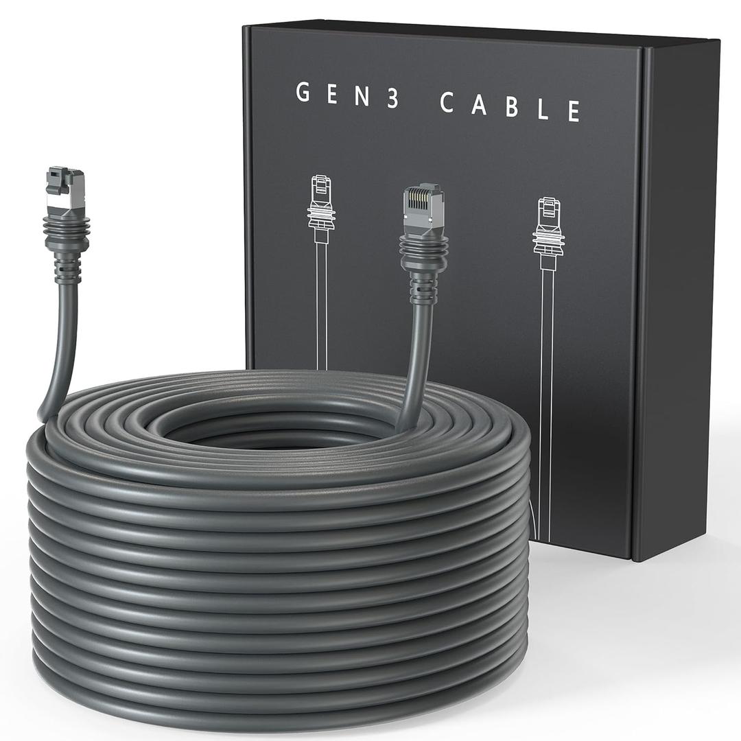 LUCMO 100FT/ 30M Cable for Starlink, Compatible with Starlink Standard Gen 3/ Standard 4/ 4X/ V4, Replacement Extension Cable Waterproof Satellite (100FT), Grey