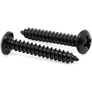 #8 x 3/4" Pan Head Self Tapping Screws Sheet Metal Wood Screws, Black Oxide, 304 Stainless Steel 18-8, 100 PCS