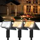 Solar Spot Lights Outdoor,Adjustable Warm&Cool,IP67 Waterproof,3 Color+3 Modes,2-in-1 Wall Lights Solar Powered Spotlights for Pathway/Garden/Yard/Patio/Driveway/Tree/Landscape Lighting Outside Decor
