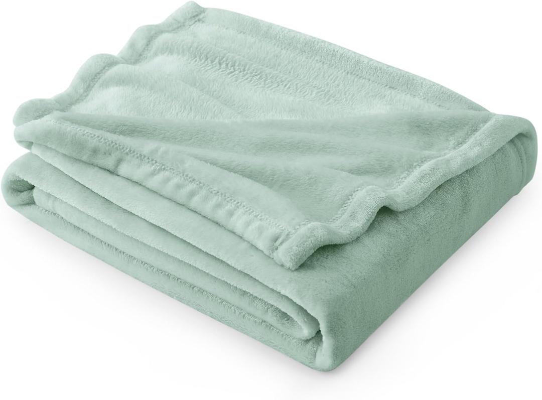 Bedsure GentleSoft Sage Green Fleece Throw Blanket - 300GSM Soft Lightweight Plush Cozy Blankets for Bed, Sofa, Couch, Travel, Camping, Throw (50" x 60")