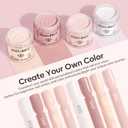 Modelones Dip Powder Nail Kit Starter Set, 4 Colors 19pcs Dip Powder Liquid Set White Nail Nude Pink Dipping Powder Set with Top & Base Coat/Activator/Powder Brush/Recycling Tray for Nails Manicure