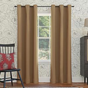 Sun Zero Easton Blackout Energy Efficient Grommet Curtain Panel, 40" x 95", Taupe (Pack of 1)