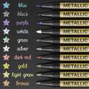 JR.WHITE Metallic Paint Markers, 10 Colors for Rock Painting, Black Paper, Scrapbook, Photo Album, DIY Arts & Crafts, Glass, Wood, Card Making