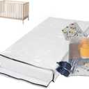 Crib Mattress Storage Bag with Zipper, 5 Mil Clear Plastic Cover for Moving, Includes Accessory Bags
