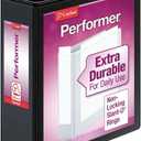 Cardinal 17601 Performer ClearVue Slant-D Ring Binder, 3-Inch Cap, 11 x 8 1/2, Black