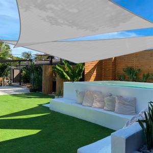 TANG 10' x 10' x 14' Sun Shade Sail Right Triangle Shade Canopy Patio Cover UV Block Permeable Cloth Fabric for Pergola Backyard Porch Deck Garden Carport Awning Outdoor Activity, Grey