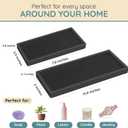 Silicone Countertop Tray  Small + Large Bathroom Vanity Organizer for Soap Dispenser, Lotion Bottles, Perfume, Candles, Keys  Shatterproof Sink Tray (Set - Small (7.8") + Large (11.8"), Black)