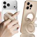 TORRAS 2026 Upgraded (Gen 7.0) Magnetic Phone Grip Ring Stand Holder, Comfortable Silicone Ring, Compatible with MagSafe Accessories 4-in-1 Kickstand for iPhone 17 Pro Max 16 15 14 13 Android, Rose gold