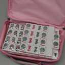 American Mahjong Tiles Set, 166 Pink Mahjong Tiles 1.2 Inch with Carrying Bag and 3 Dice, Portable American Mahjong Game for Travel, Family Game Night