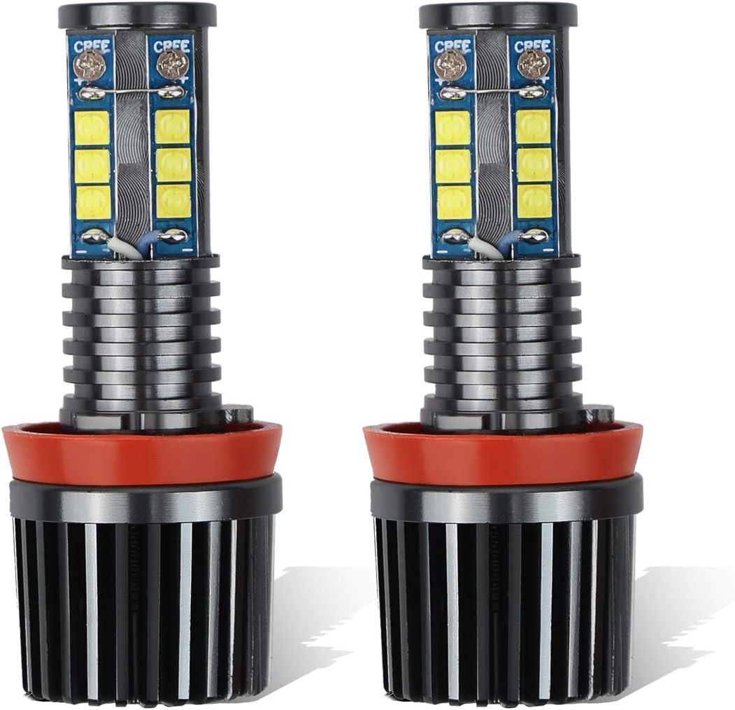 120W H8 LED Angel Eye Halo Bulb Light 6000K White Replacement for BMW E90 E92 E70 E71 E82 E89 M6 X5 X6 Z4 Xenon Lamps Marker