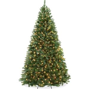 Casafield 6.5FT Realistic Pre-Lit Green Spruce Artificial Holiday Christmas Tree with Sturdy Metal Stand