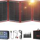 DOKIO 200W Portable Foldable Solar Panel Kit, Compact 20x26.4in Design 9.7lb with Standalone Controller and USB, Monocrystalline Charger for 12V Batteries, Power Stations, RV Camping Emergency Use