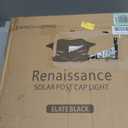 Davinci Lighting Renaissance Solar Outdoor Post Cap Lights - Includes Bases for 4x4 5x5 6x6 Posts - Bright LED Light - Slate Black (12 Pack)