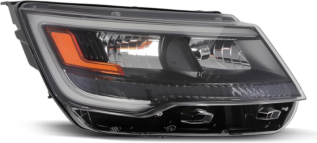 Passenger Headlight Compatible with 2016-2018 Explorer Limited/XLT/Platinum Black Bezel Right Side Headlamp FB5Z13008B