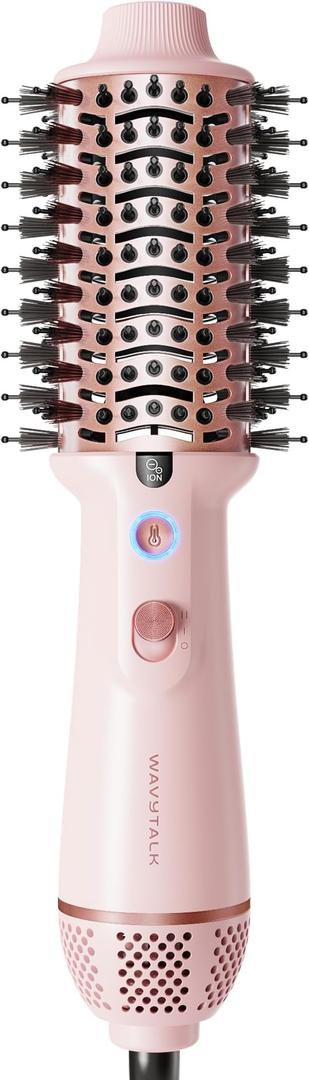 Dual Voltage Hair Dryer Brush for European Travel, 120V - 240V One Step Hair Dryer and Styler Volumizer, Professional Blow Dryer Brush with Negative Ion Anti-frizz for Drying, Straightening, Salon