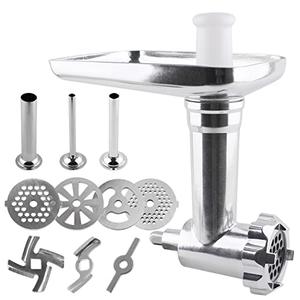 Joyparts MG-50 Meat Grinder Attachment,Compatible with Cuisinart Stand Mixer SM-50 and SMD-50 Series(Stainless Steel Sausage stuffer Tubes)