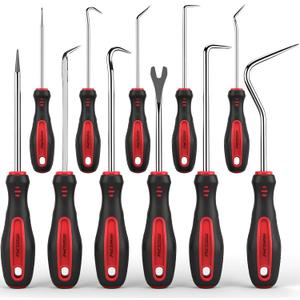 11-Piece Large Hook and Pick Set with Clip Removal Tool, Precision O-Ring Removal Kit for Automotive Mechanic and Electronic Maintenance Car Auto Oil Seal Mini Hooks