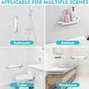 2Pc 16 Inch Grab Bars for Bathtubs and Showers Safety,No Drill Shower Grab Bar with Strong Suction Cups.Portable Bathtub Handle for Seniors