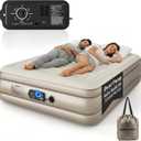 Simpli Comfy Queen Air Mattress with Built-in Patented Constant Comfort Dual Pump, 18" Raised Blow-up Inflatable Mattress, Three Adjustable Firmness Settings, Self-Monitoring Air Retention System