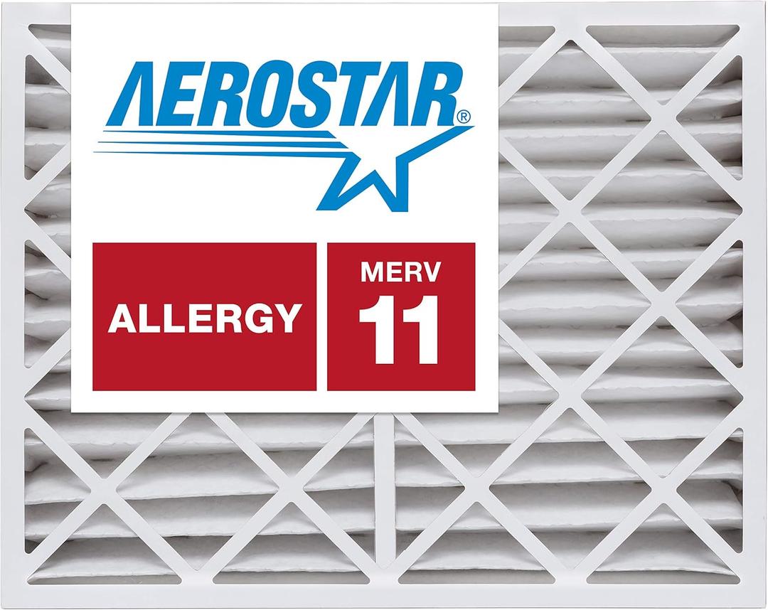 Aerostar 20x25x4 Slim (19 1/2" x 24 1/2" x 3 3/4") MERV 11, Allergen Protection Air Filter, 20x25x4 Slim, Box of 3, USA