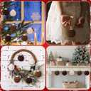 Soulchen 12 Pcs Neutral Christmas Crochet Ornaments 2.36" Boho Farmhouse Christmas Tree Hanging Balls Handmade Vintage Rustic Knitted Ornaments for Xmas Tree Holiday Decor(Beige, Khaki, Brown)