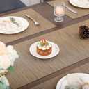 Myir JUN Table Runner, Vinyl Table Runner Indoor 72 Inch Long Arbitrarily Cropped Runner for Table Heatproof for Home Party (Light Brown, 15 x 72 inch)