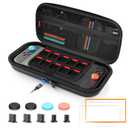 [All in One] Bundle Accessories for Nintendo Switch 2, Carrying Case for Switch 2, 2X Tempered Glass Screen Protector with Frame, 4X Thumb Grip, 5X Dust Plug