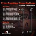 Front Sway Bar Stabilizer Links Zinc-Nickel Alloy-Suspension Kit 2 PCS Left & Right, Compatible With 2011-2012 Hy-undai Sonata & Kia Optima 2.0L 2.4L, Replaces#: K750610, K750611