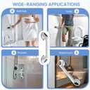 ABLECARE 2 Pack 16 Inch Elderly Heavy Duty Shower Handle, Seniors Grab Bars for Bathtubs, Suction Cup Removable Handrails, Safety Bathroom Grip for Handicap (White and Black)