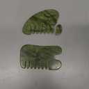 BBTO 2 Pcs Jade Comb for Scalp Massage Gua sha Comb for Head Body spa Hair Multifunctional Handheld Massage Tools(Heart, Classic Style)