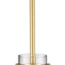 DAYCENT Modern Pendant Lights Kitchen Island Gold Pendant Lighting with Clear Glass Shade 1-Light Brass Glass Hanging Light Fixtures Over Sink for Dining Room Hallway Living Room