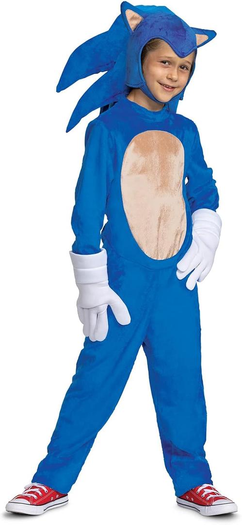 Disguise Sonic the Hedgehog Costume, Official Deluxe Sonic Movie Costume and Headpiece (Small (4-6))