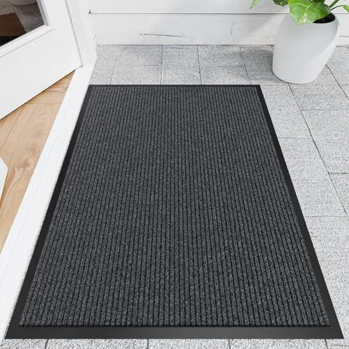 Naturei Front Door Mat, 3' x 4' Heavy Duty Indoor Outdoor Door Mat for Entryway, Commercial Door Mats Entrance, Low Profile Welcome Mats Non-Slip, Durable Rubber Backing Entry Mat for Patio, Home