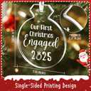 Our First Christmas Engaged Ornament 2025  Engagement Gifts for Couples  Glass Engagement Party Decoration for Women, Fianc, Bride-to-Be  Christmas Tree Keepsake Decor