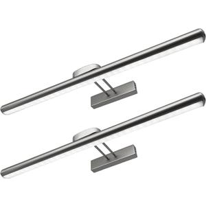 MQOUO 24.4" Wireless Picture Lights, Rechargeable Battery Art Display Light with Remote Control, Dimmable/Timer Off Dartboard Light (Nickel-2Pack)