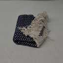 Lahome Boho Bathroom Rugs, Small 2x3 Front Door Mat Lightweight Entryway Rug Woven Cotton Area Rug with Tassels, Farmhouse Non Shedding Washable Blue Throw Rug Low Pile Carpet for Entry Laundry