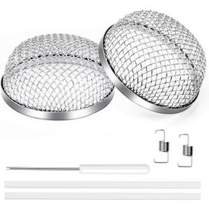 SheeChung RV Furnace Vent Screen, 2 Pack Flying Insect Screen Water Heater Cover for Camper, 2.8 x 1.3 Inch, Stainless Steel Screen with Installation Tool & Silicone Rubber