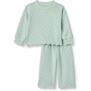 Amazon Essentials x Sofia Grainge Toddlers and Baby Girls' French Terry Sweatshirt Pant and Top Set, Size: 24 Months