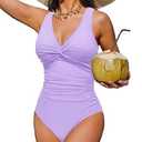 Holipick Women Tummy Control One Piece Swimsuit - Push Up Bathing Suit Full Coverage Slimming Swimwear (XXL)