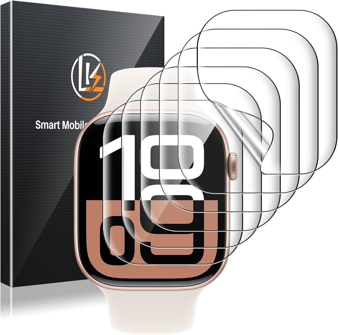 LK 6 Pack for Apple Watch Series 12/11/10 42mm Screen Protector, TPU