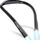 Gritin Book Light, Eye Caring 4-Color & 5-Brightness Neck Light Reading Light- Stepless Dimming,30-min Timer,80+ Hrs Runtime,Bendable Round Neck Design, Lightweight for Reading-Black