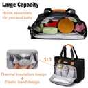 FHELAD Diaper Tote Bag, 4 in 1 Crossbody Diaper Bag with 16" Laptop Compartment, Black