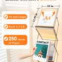 Foldable Magazine Rack with LED, Double Sided 6 Pocket Acrylic Literature Display Stand, Aluminum Pop-up Holder with Locking Wheels & Carrying Bag, Multipurpose for Exhibition, Office, Retail Store